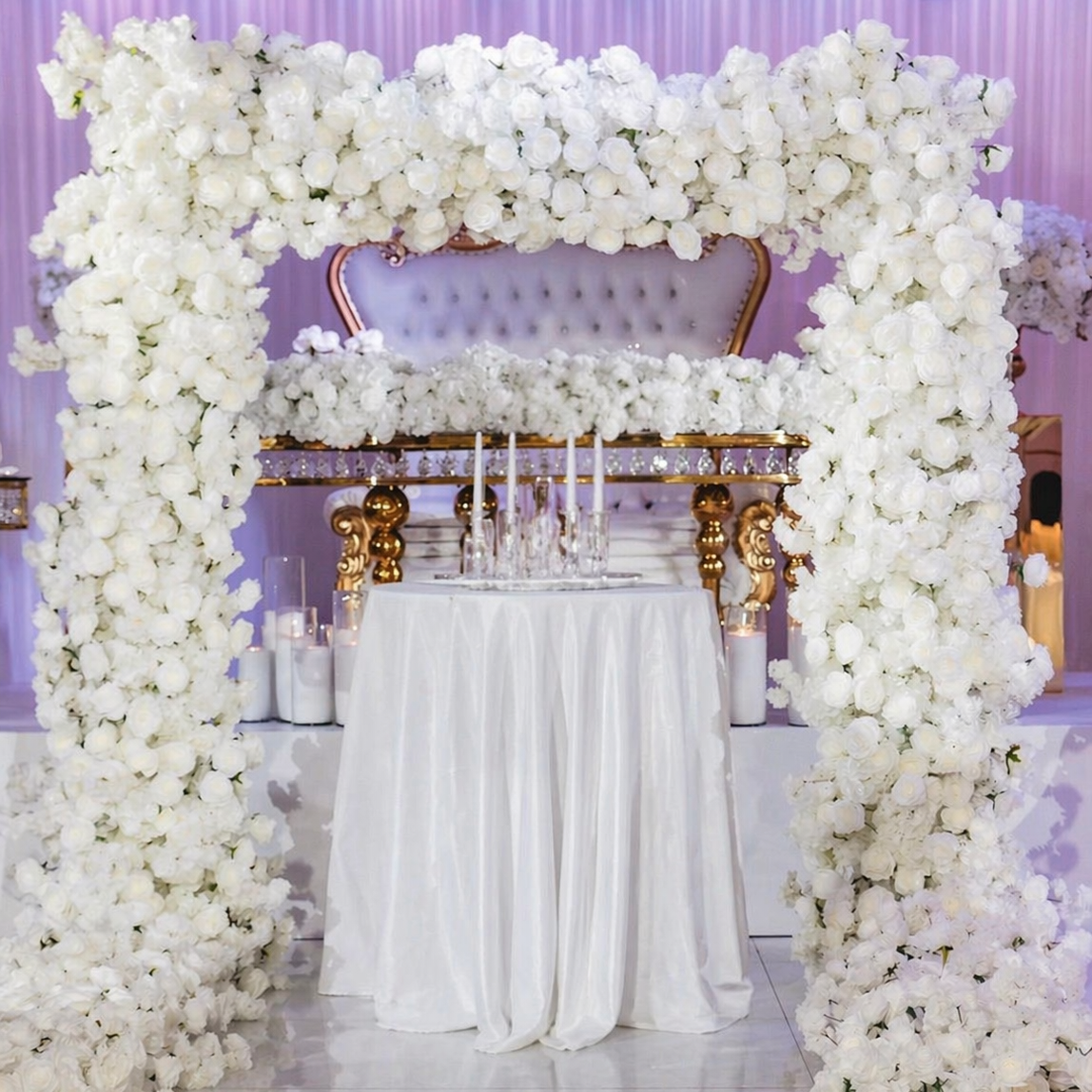 White Faux Floral Arch