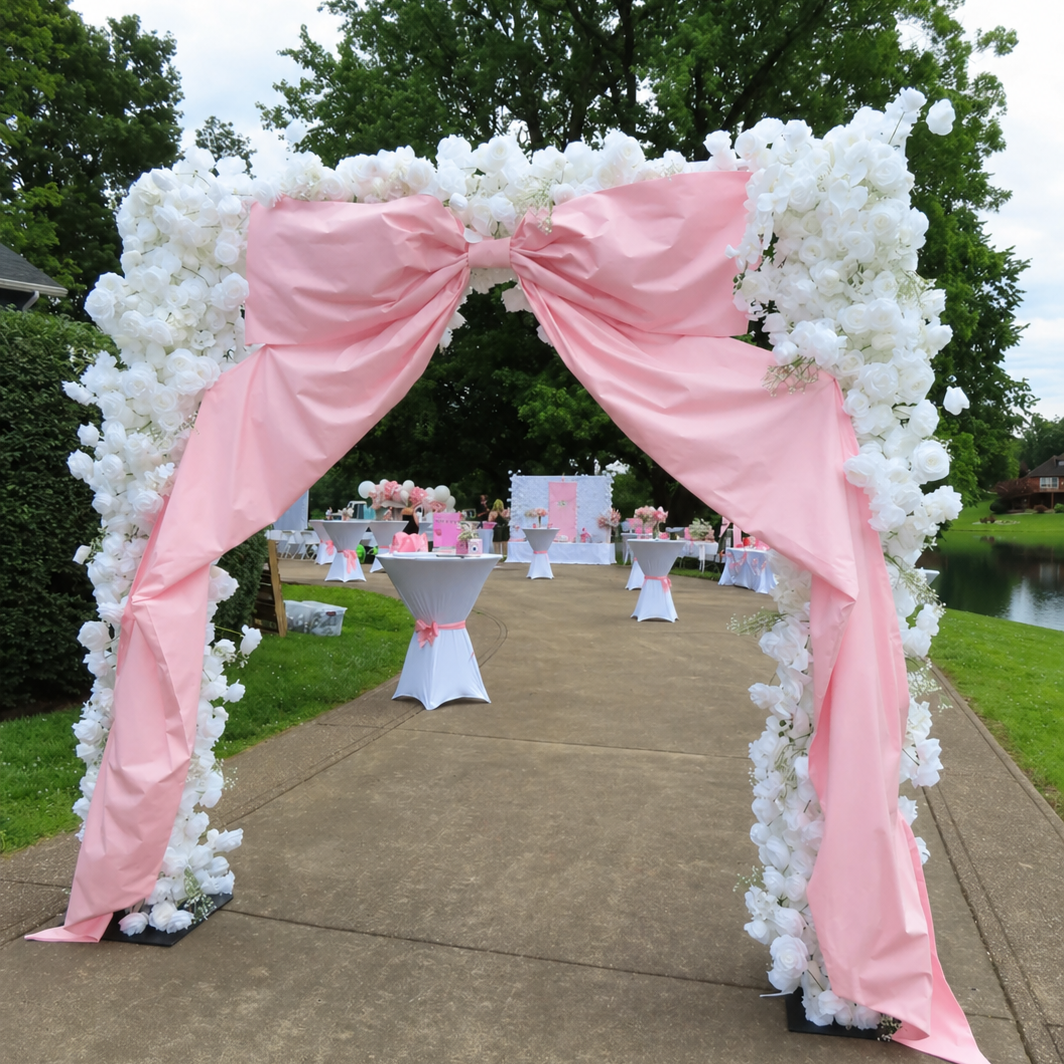 White Faux Floral Arch