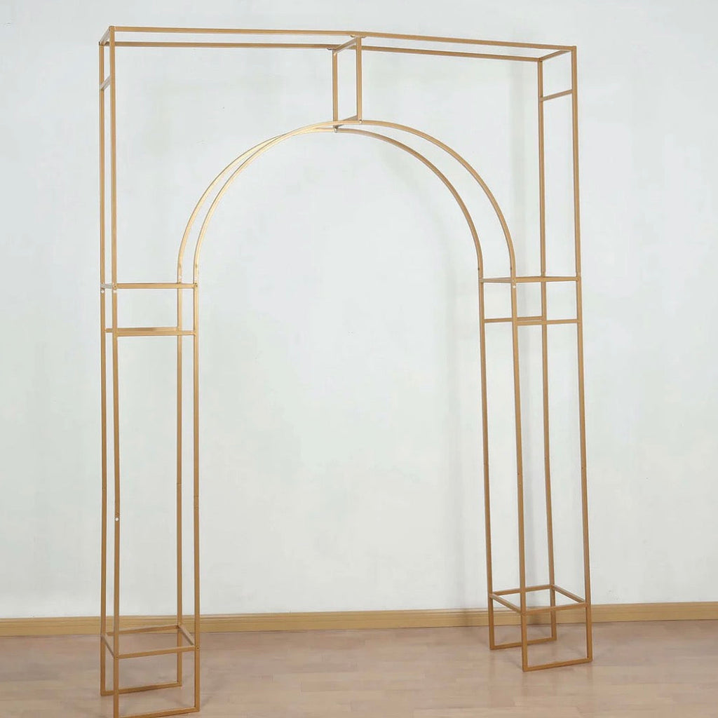Metal Rectangular Wedding Arch in Gold/ 3D