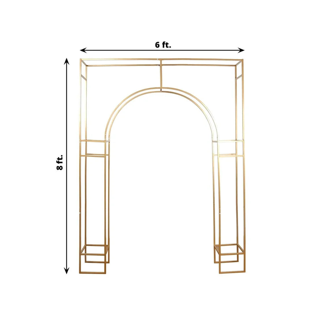 Metal Rectangular Wedding Arch in Gold/ 3D