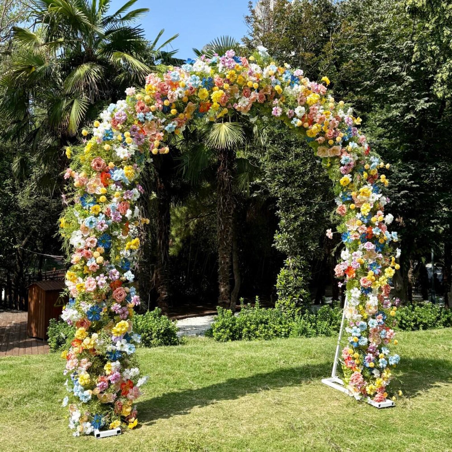 Garden Faux Floral Arch Round