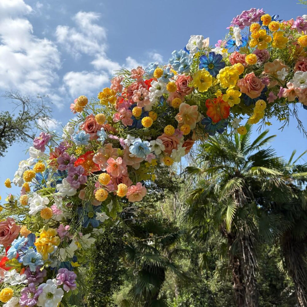 Garden Faux Floral Arch Round