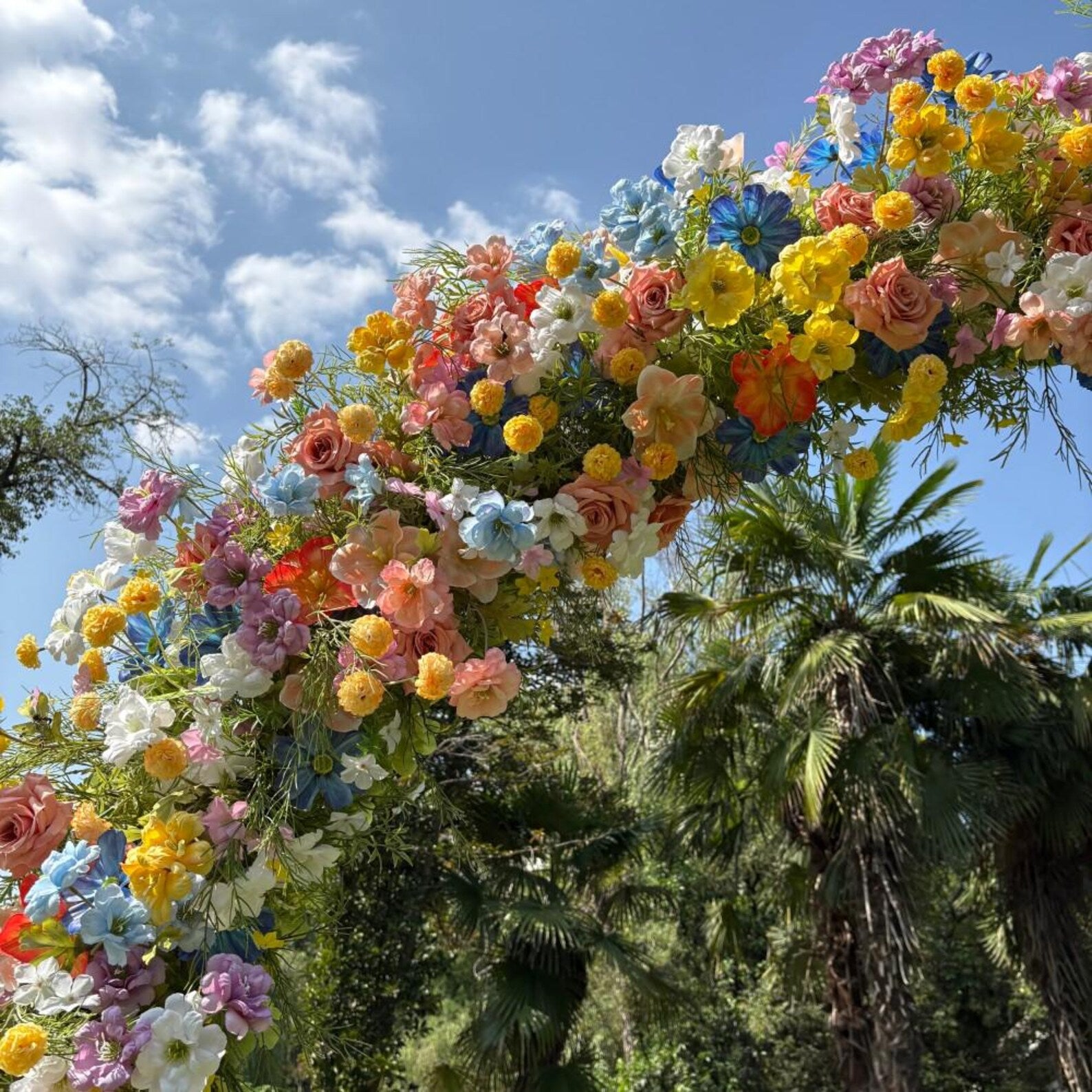 Garden Faux Floral Arch Round